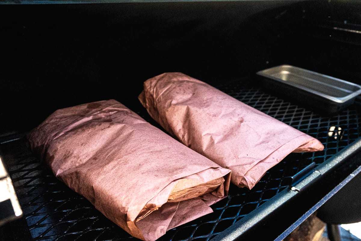 Wrap the smoked beef back ribs in butcher paper or aluminum foil